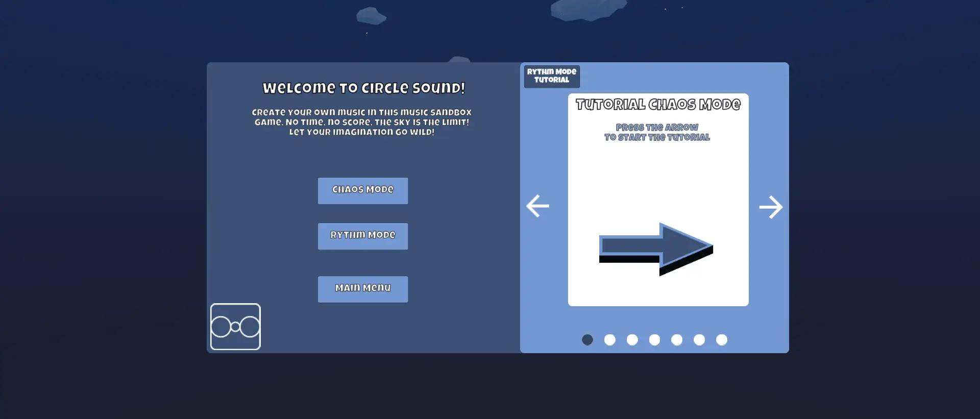Circle Sound SyncVR - Main Menu